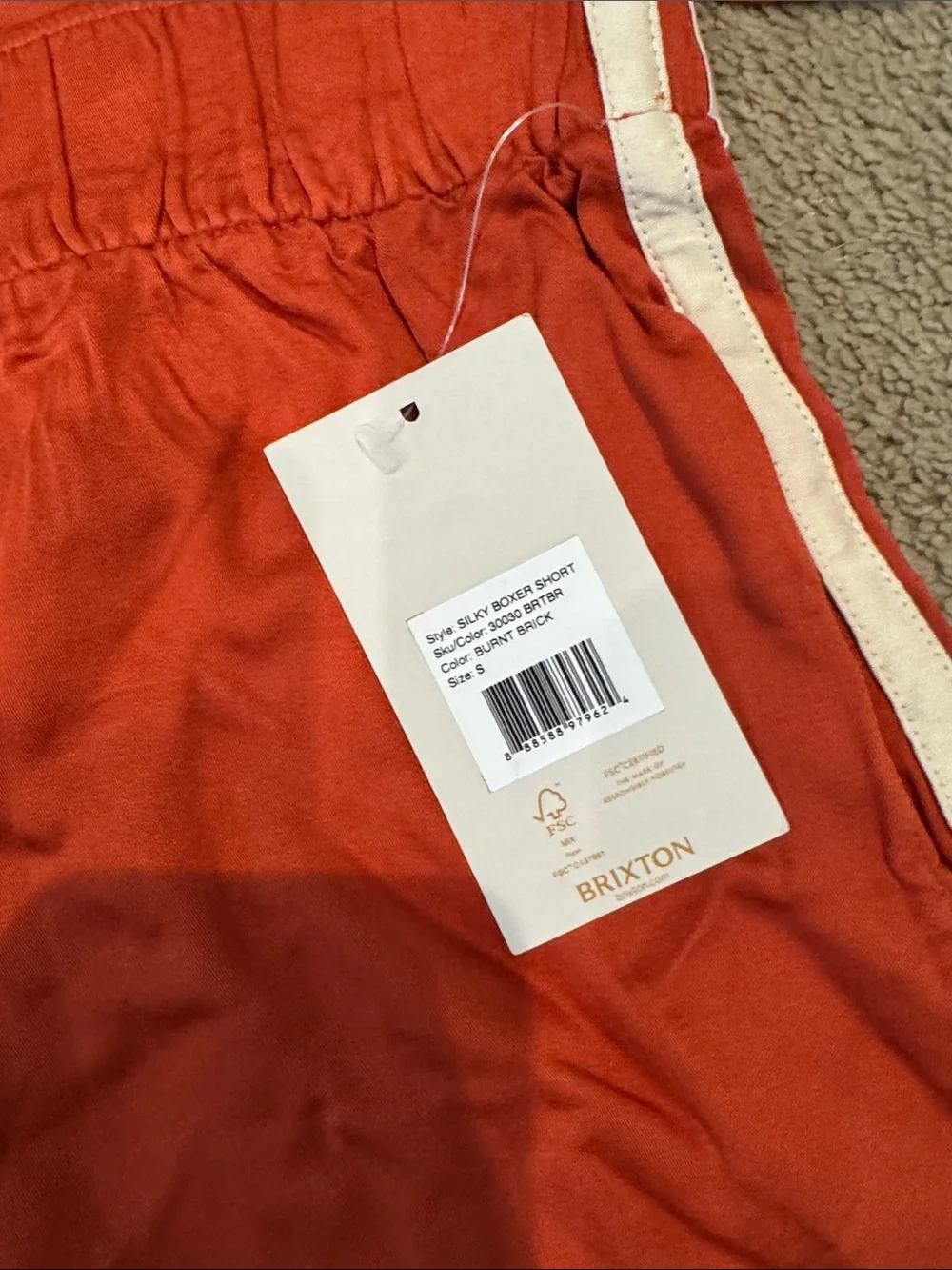 Brixton Burnt Orange Short Sleeve Button bowling Set with Cream Trim